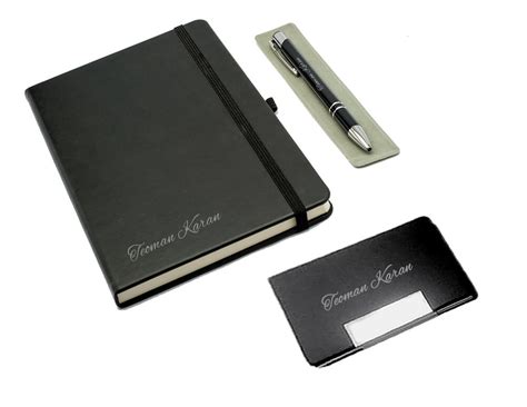 notebook smart card|notebook with business card holder.